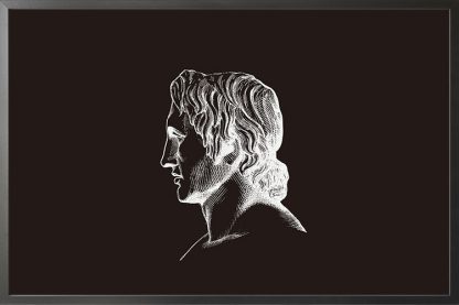 Alexander Sketch in Black Background Poster