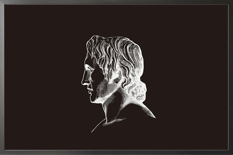 Alexander Sketch in Black Background Poster - Artdesign