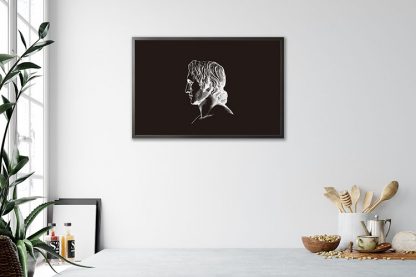 Alexander Sketch in Black Background Poster in Interior