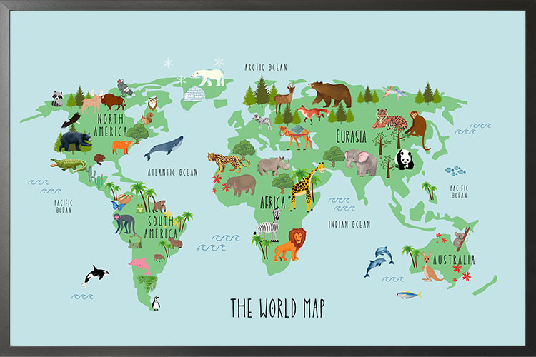 Nursery World Map Poster