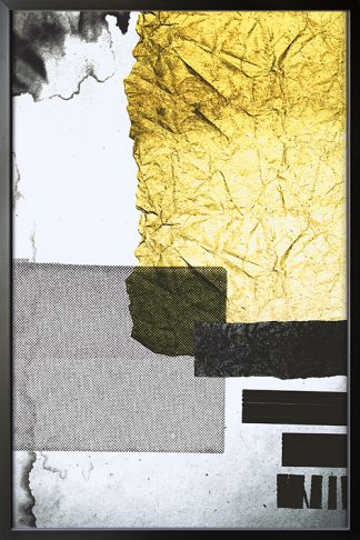 Abstract Crumpled Paper Poster in Black frame