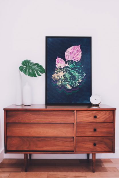 Floral Retro Lilac Poster in Interior