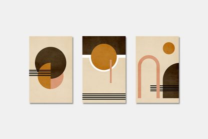 Circle, Arc and Four Lines Trio Poster Bundle