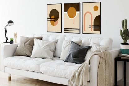 Circle, Arc and Four Lines Trio Poster Bundle in Interior