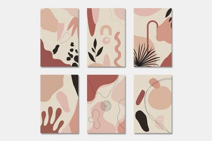 Shade of Pink Art Shapes Collection Poster Bundle