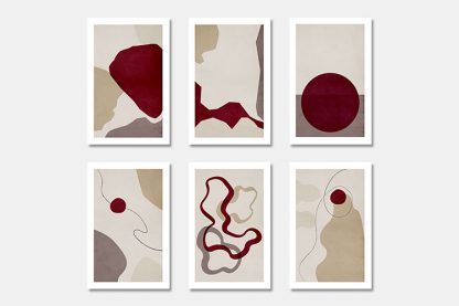 Textured Maroon Collection Poster Bundle
