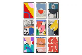 Abstract Collage Collection Poster Bundle in Black Frame