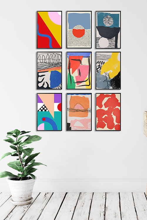Abstract Collage Collection Poster Bundle in Interior
