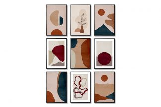 Gallery Wall art set Textured Red and Orange Collection Poster Bundle
