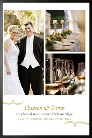 Wedding Collage no. 1 Poster in Black Frame
