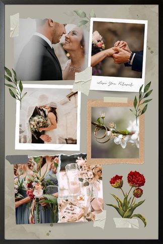 Wedding Collage no. 2 Poster in Black Frame