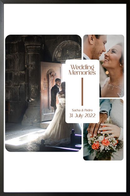 Wedding Collage no. 4 Poster in Black Frame