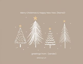 Brown greeting card for Christmas season