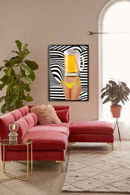 Beer bikini in line background poster in interior