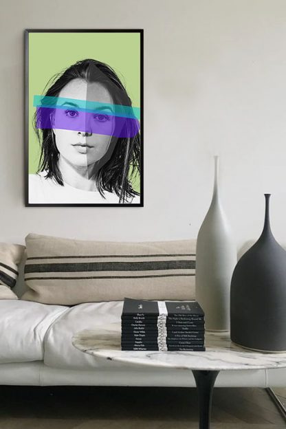 Desaturated tape face no2 poster in interior