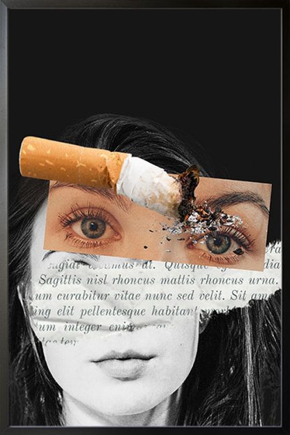 ace and torn page with cigarette poster