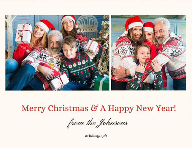 Personalized family Christmas greeting card no7