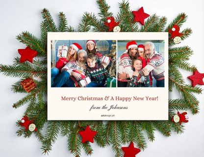 Personalized family Christmas greeting card no7