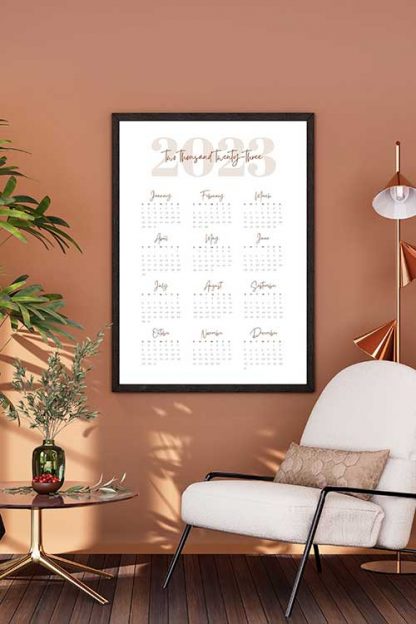 Framed Calendar 2023 no1 poster in interior