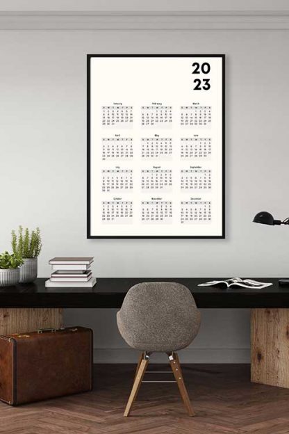 Framed Calendar 2023 no3 poster in interior