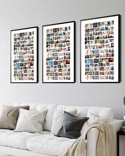 Poster print with 100 pictures of memories