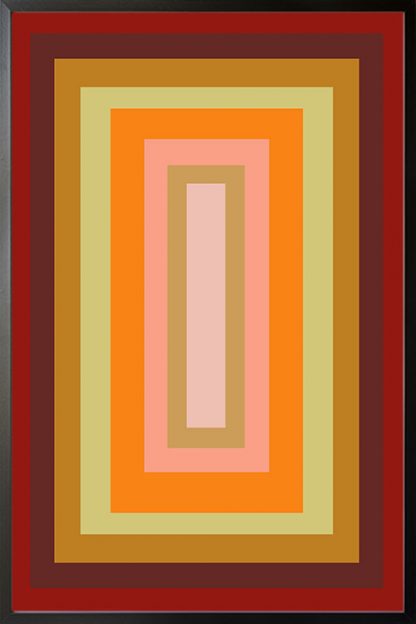 Multi-colored rectangles no1 poster with black frame