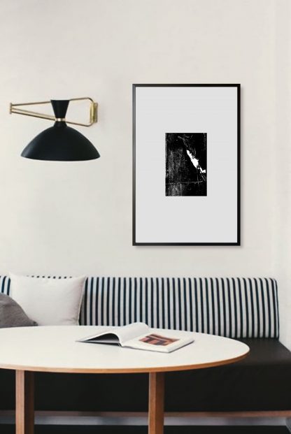 Centered brush canvas poster in interior