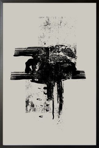 Centered brush strokes poster with black frame
