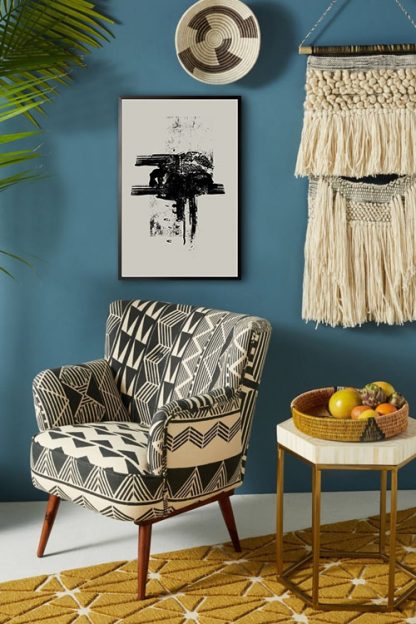Centered brush strokes poster in interior