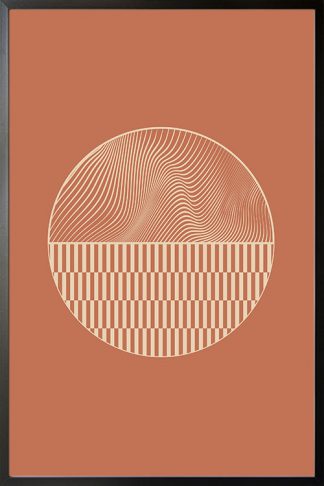 Half wavy lines and pattern Poster with frame