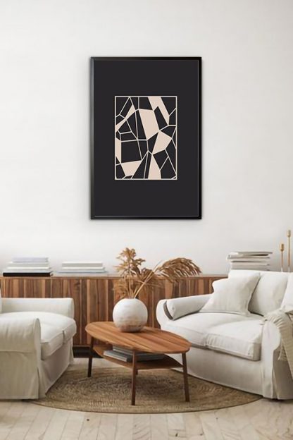 Stained glass in black Poster in interior