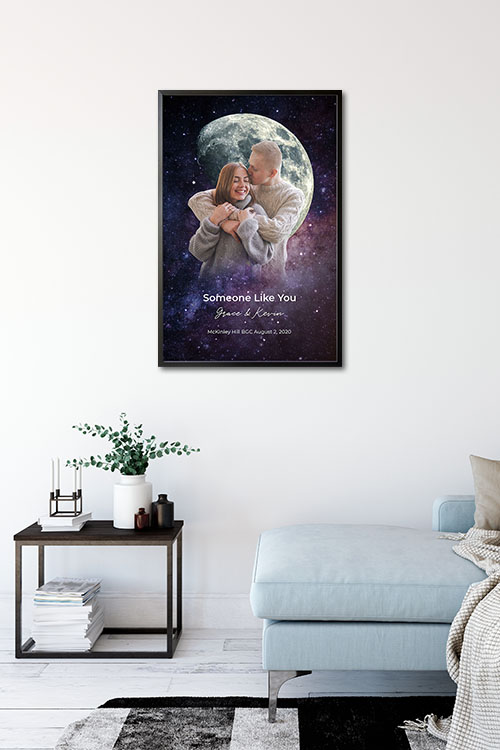 Love you to the moon and back poster in interior