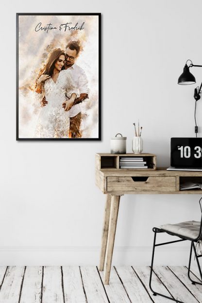 Artistic love poster in interior