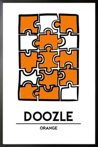 Orange Doozle Poster in black frame