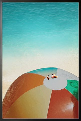 Beach Ball poster in black frame