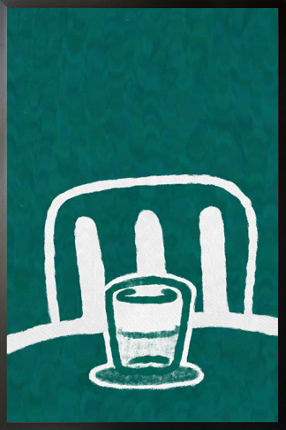 Cup and Chair Poster in black frame