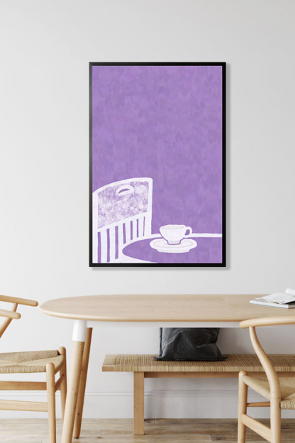 Pink Coffee and Chair Poster in interior
