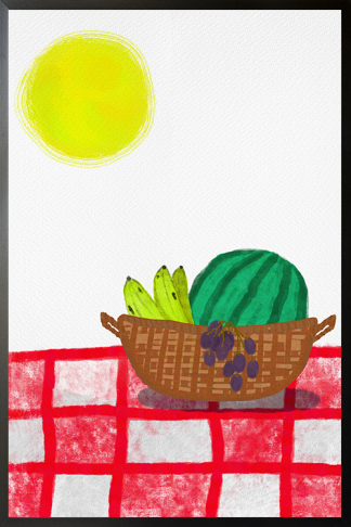 Fruit Basket Poster in black frame