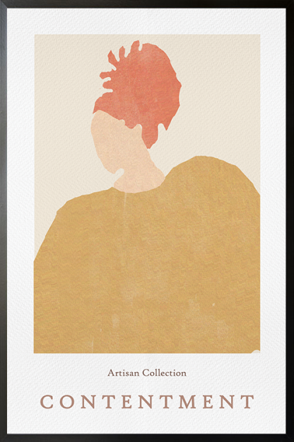 Contentment Portrait Poster in black frame