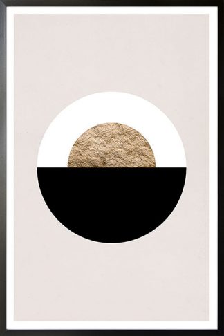 Under the Gold Moon abstract shape No 2 poster with black frame