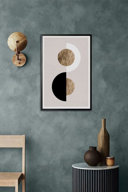 Under the Gold Moon abstract shape No 3 poster in interior