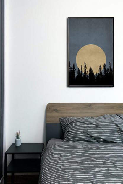 Gold moon at midnight No 1 poster in interior