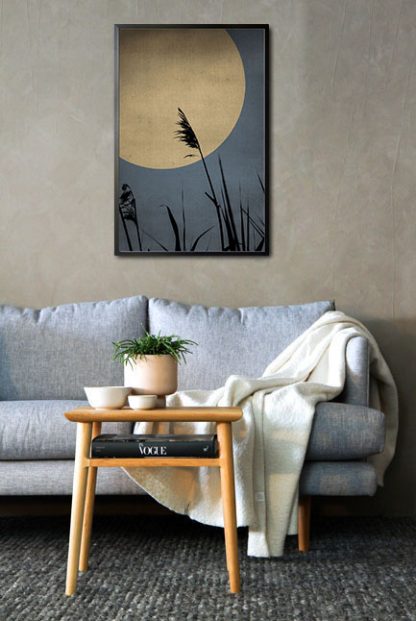 Gold moon at midnight No 2 poster in interior
