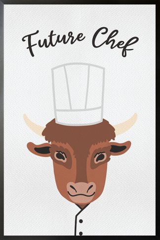 Buffalo Chef Poster in black frame