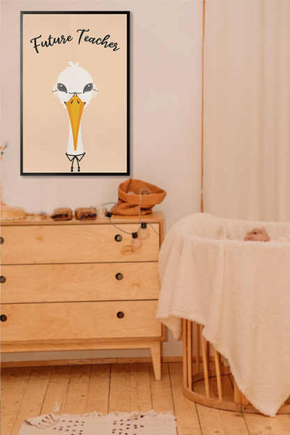 Stork Teacher Poster in black frame