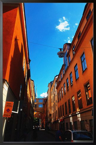 Orange Street poster in black frame