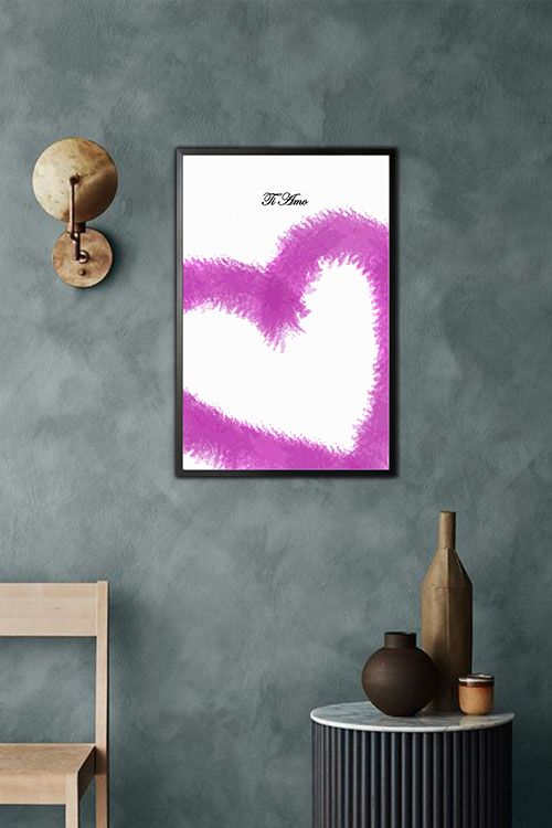 Pink Heart poster in interior
