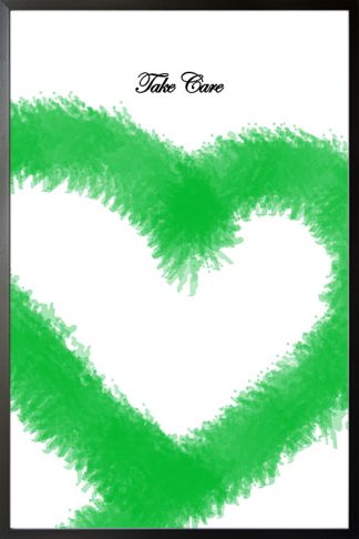 Green Heart poster in black frame