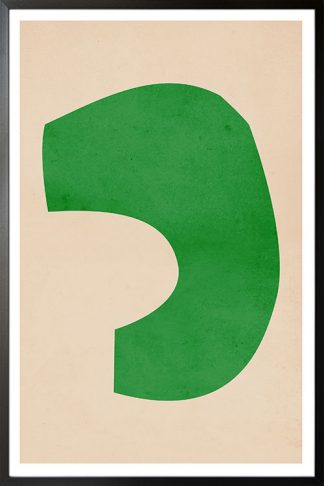 Abstract regular shape Green Poster in black frame