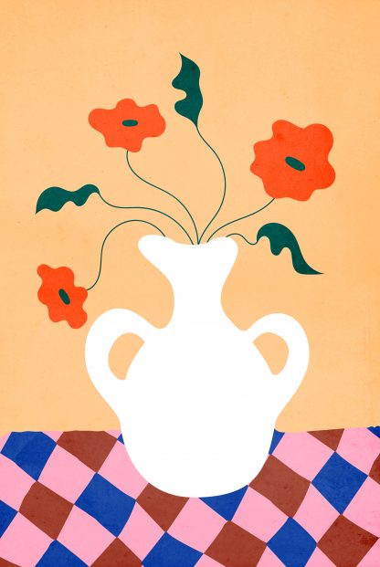 Artsy Flower Vase and Pattern no. 1 Poster